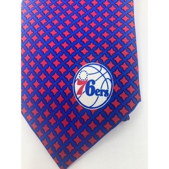NBA 76ers Diamanté 100% Silk Necktie‎ - Picture 1 of 5